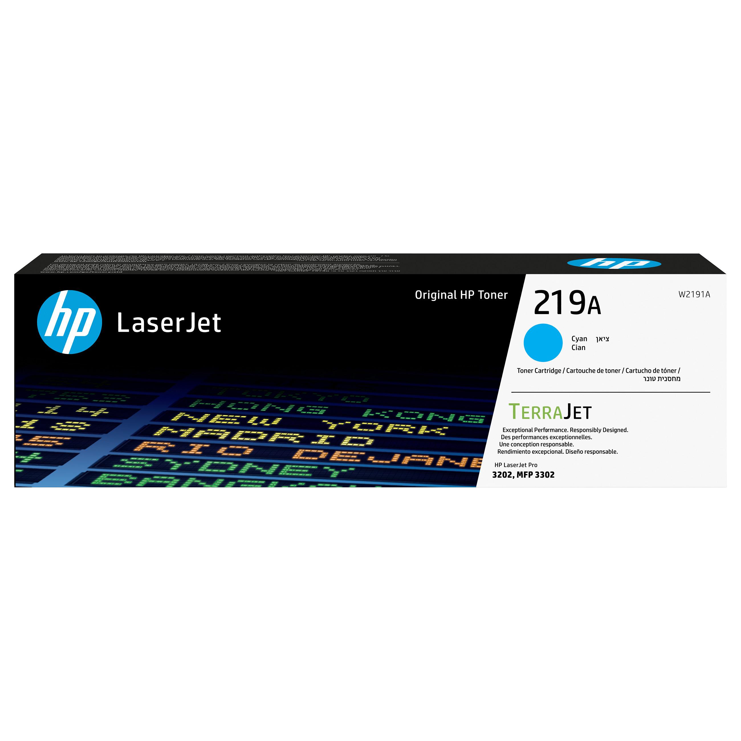 HP 219A - Cyan - original - LaserJet - tonerpatron (W2191A) - for Color LaserJet Pro MFP 3302fdn