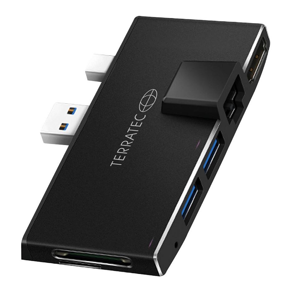 TERRATEC CONNECT Pro2 USB 3.2 Gen 1 Type-A multihub med HDMI, RJ-45 og kortlæser - sort