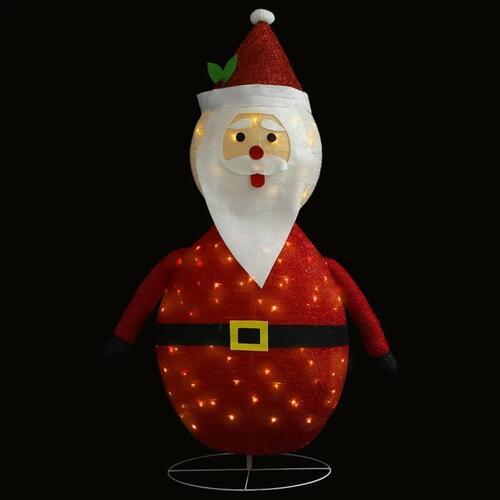 Dekorativ julemandsfigur m. LED-lys 60 cm luksuriøst stof