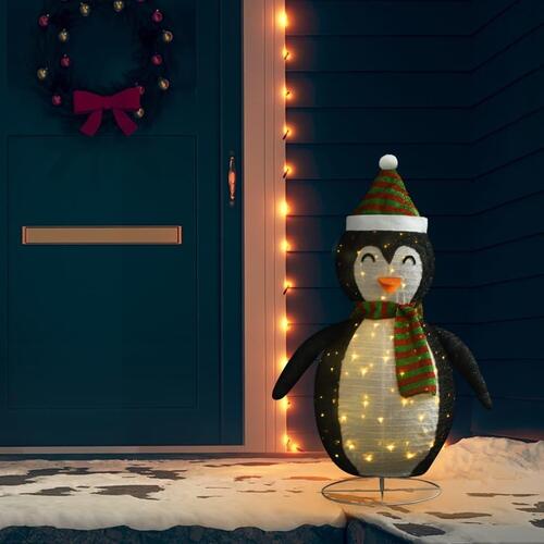 Dekorativ julepingvin m. LED-lys 120 cm luksuriøst stof