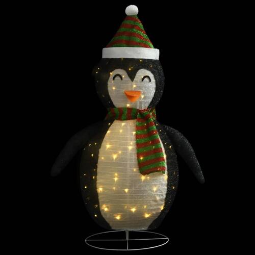 Dekorativ julepingvin m. LED-lys 120 cm luksuriøst stof