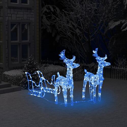 Rensdyr og kane julefigur 160 LED'er 130 cm akryl