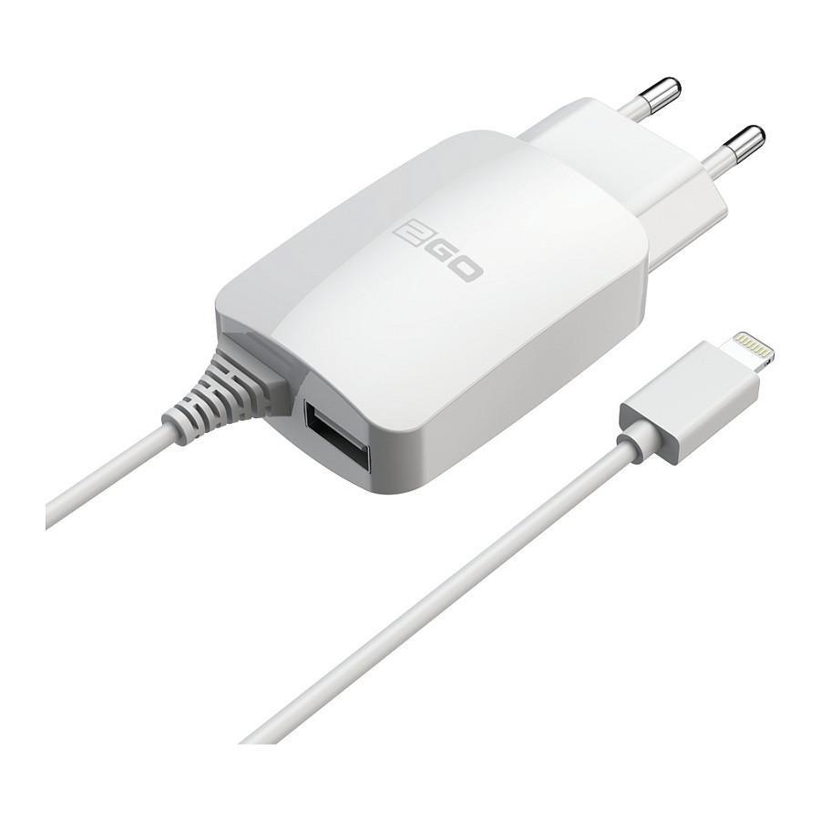 Mobiloplader 2GO 12 W med Lightning-kabel og USB - hvid