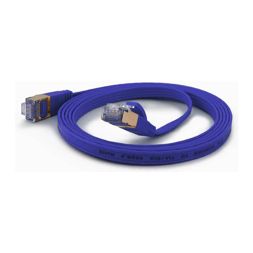 Patchkabel Wantec 7019 CAT6A ekstrafladt FTP 1 m - blå