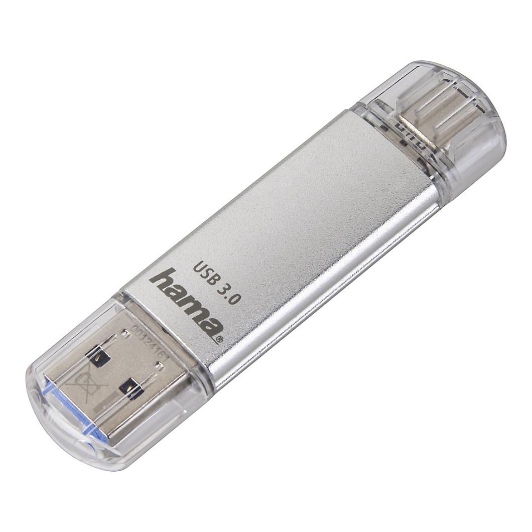 Hama C-Laeta, 32 GB, USB Type-A / USB Type-C, 3.2 Gen 1 (3.1 Gen 1), 70 MB/s, Sølv