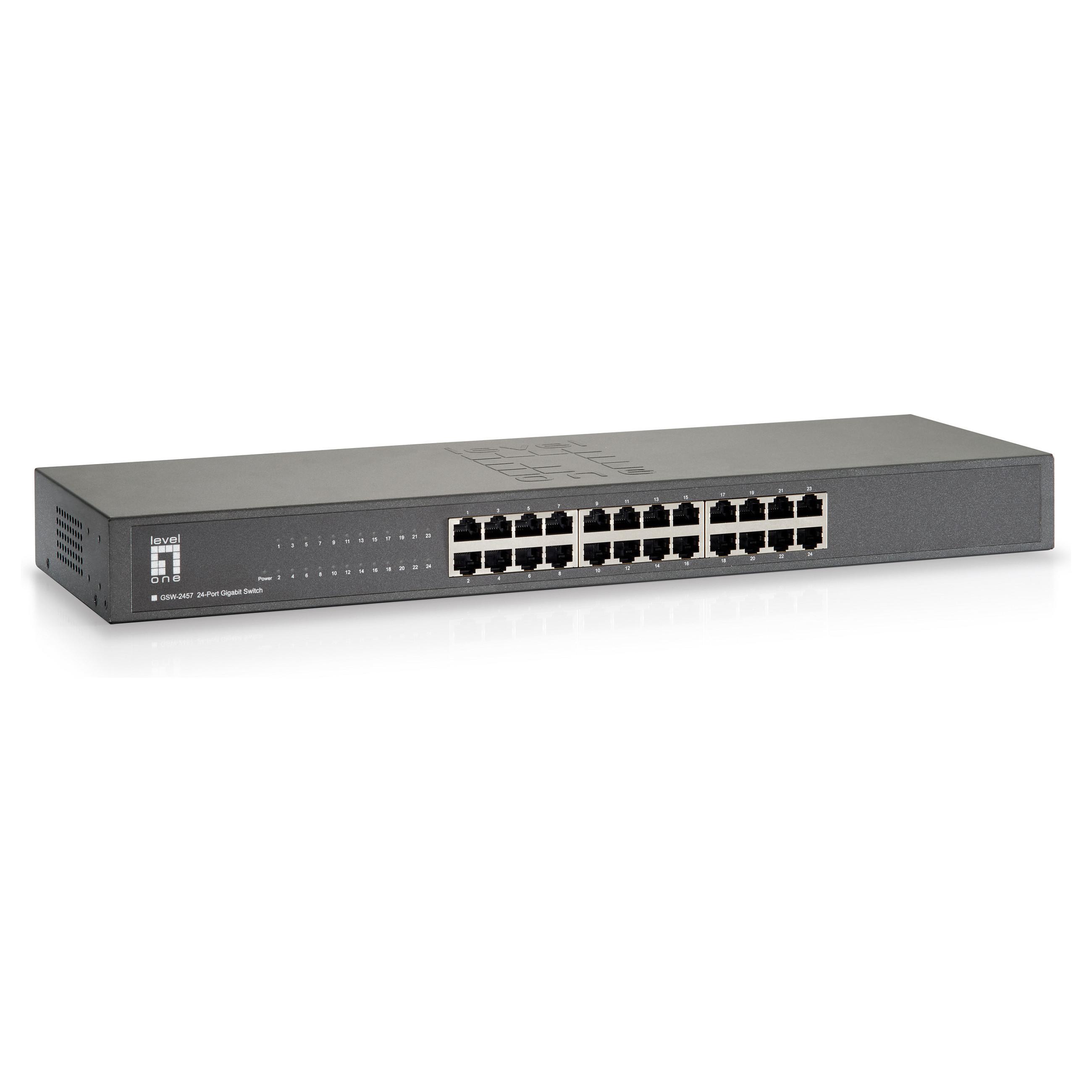 LevelOne GSW-2457 24-port Gigabit-switch - unmanaged, rackmonterbar