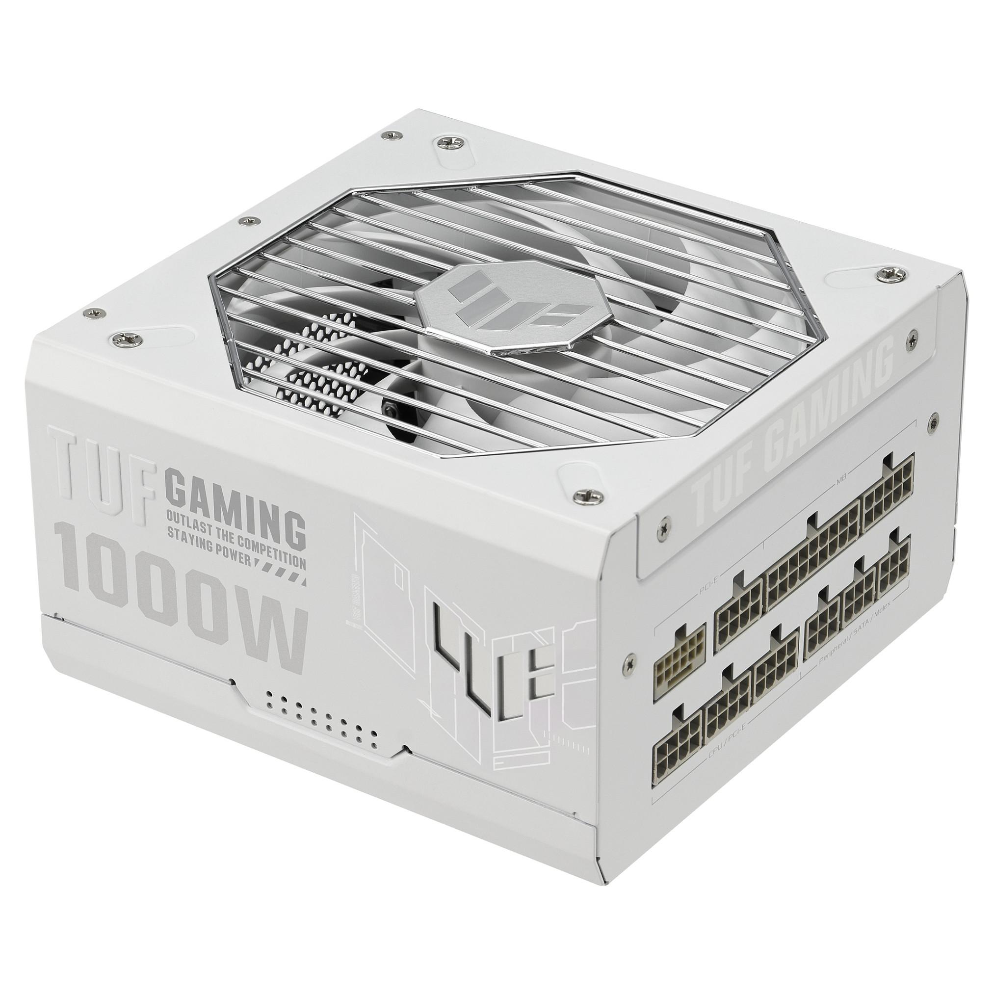 ASUS TUF Gaming - White Edition - strømforsyning (intern) - ATX12V 3.0/ EPS12V - 80 PLUS Gold - AC 100-240 V - 1000 Watt - aktiv PFC - hvid