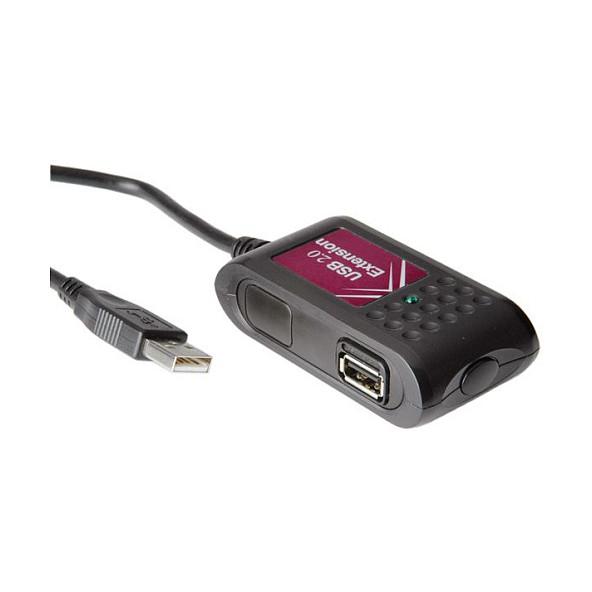 USB 2.0-forlænger VALUE 2-port - sort, 5 m