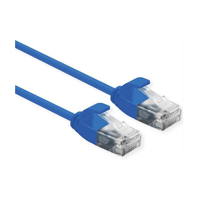 Netværkskabel ROLINE Cat.6A U/UTP RJ-45 slim LSOH - blå, 1,5 m