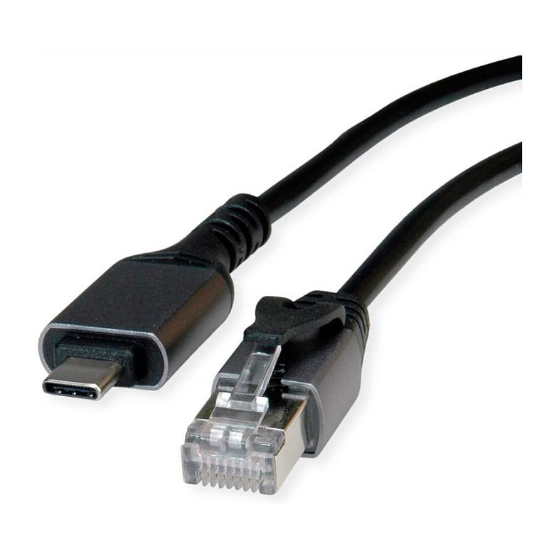 USB-C til Gigabit Ethernet-konverterkabel VALUE USB 3.2 Gen 2 - sort, 5 m