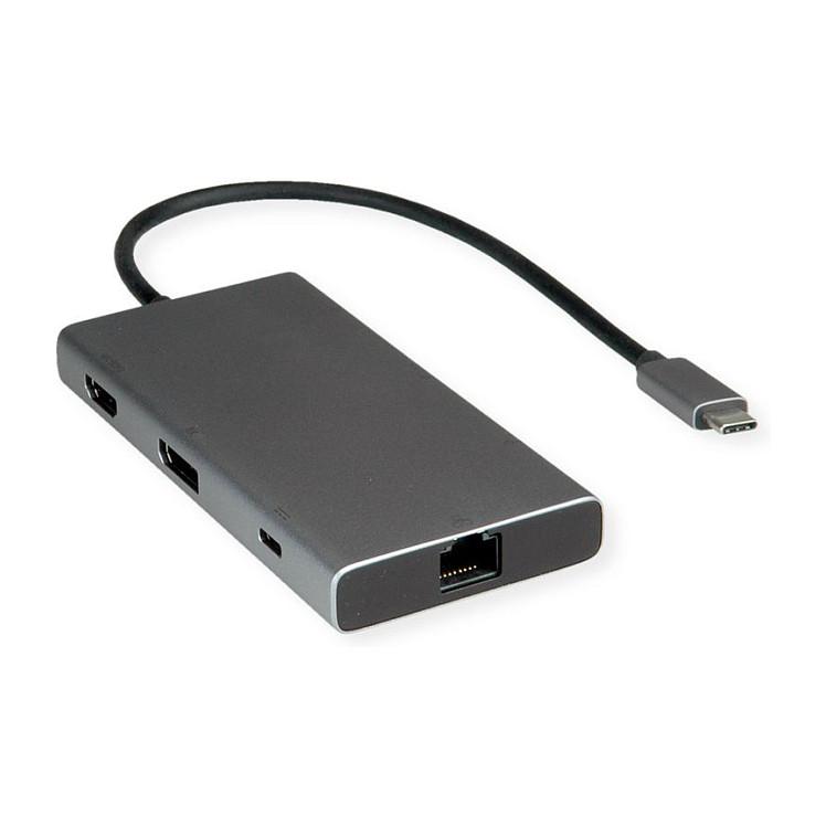 Dockingstation VALUE USB-C 4K60 med HDMI, DP, RJ45 og USB 3.2 Gen 1