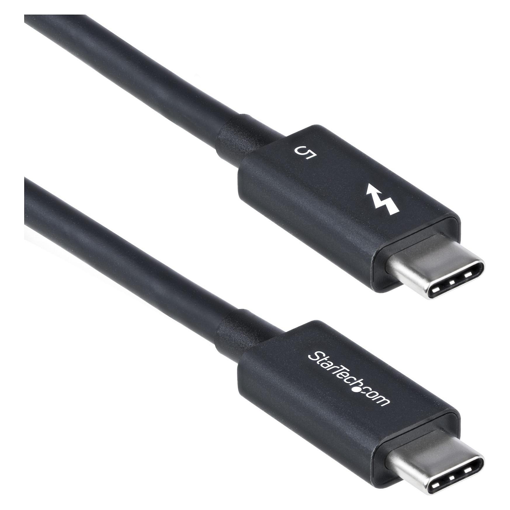 StarTech 3ft (1m) Thunderbolt 5 Cable, 80Gbps/120Gbps, Certified - Thunderbolt kabel - Thunderbolt 5 (han) til Thunderbolt 5 (han) - USB4 / Thunderbolt 3 / Thunderbolt 4 / Thunderbolt 5 / DisplayPort 2.1 - 1 m - 4K support, 8K support, passiv, USB Power Delivery (240 W) - sort