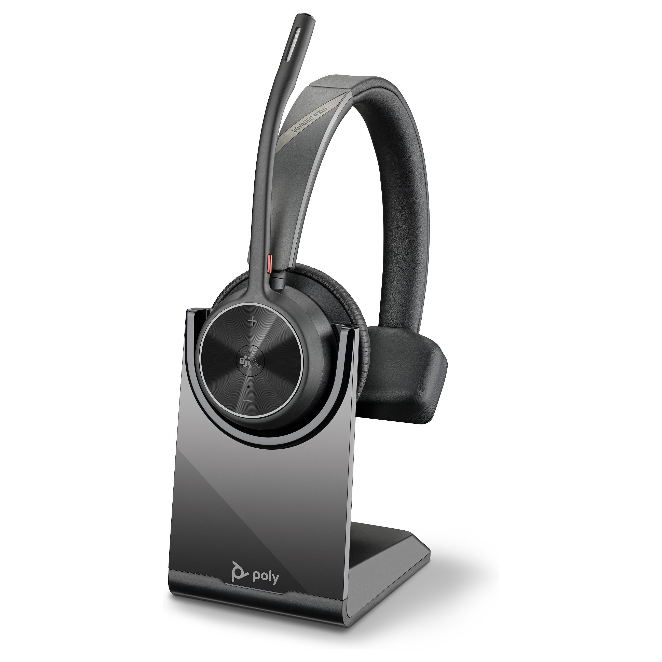 HP Poly Voyager 4310 trådløst mono headset til Microsoft Teams med BT700-dongle og ladestander
