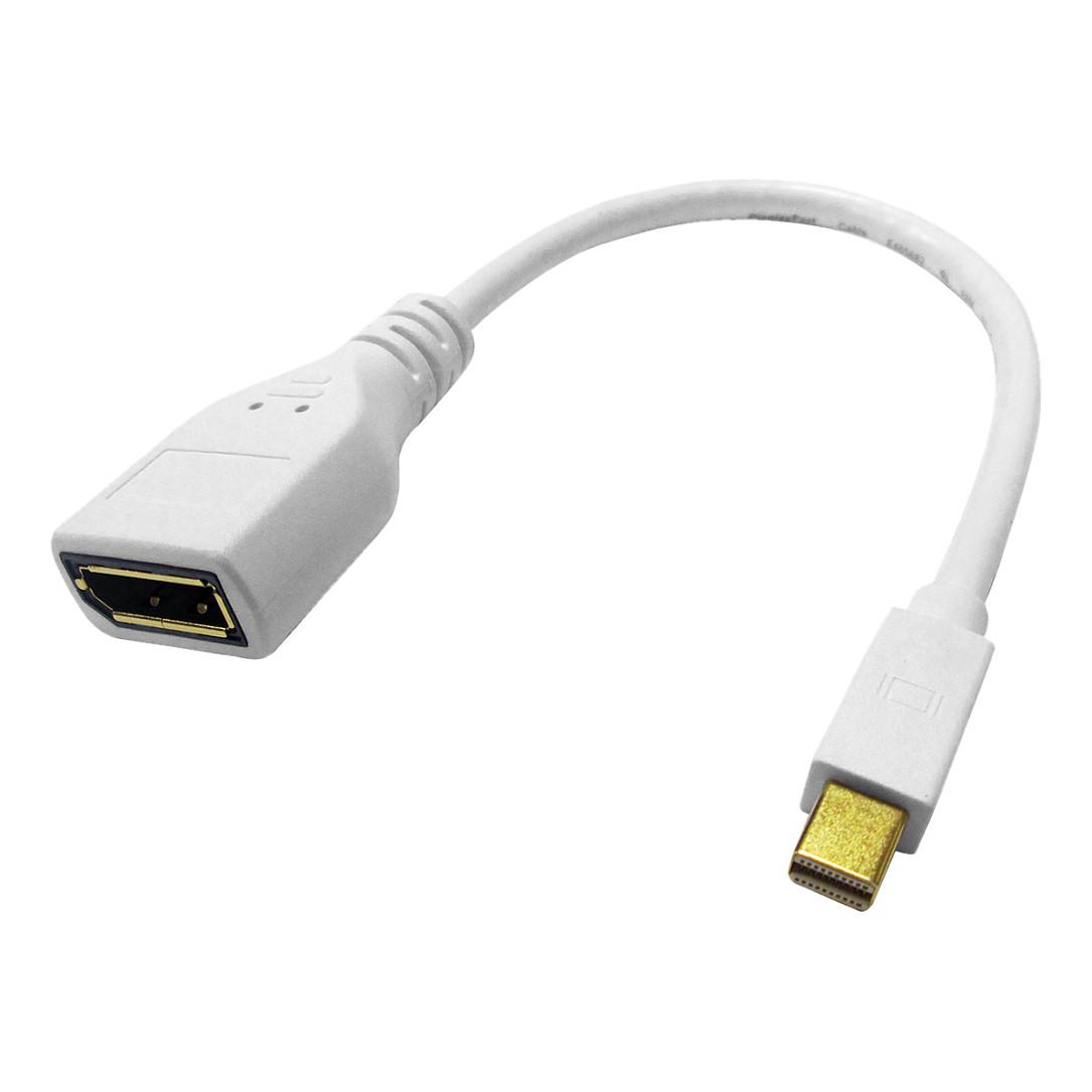 DisplayPort-kabeladapter ROLINE Mini DisplayPort han til DisplayPort hun - 0,15 m, hvid