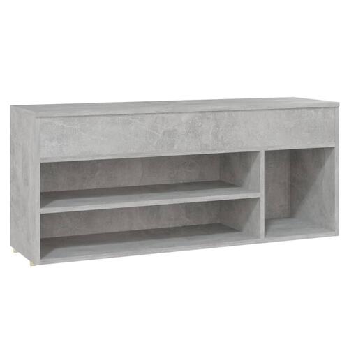 Skobænk 105x30x45 cm spånplade betongrå