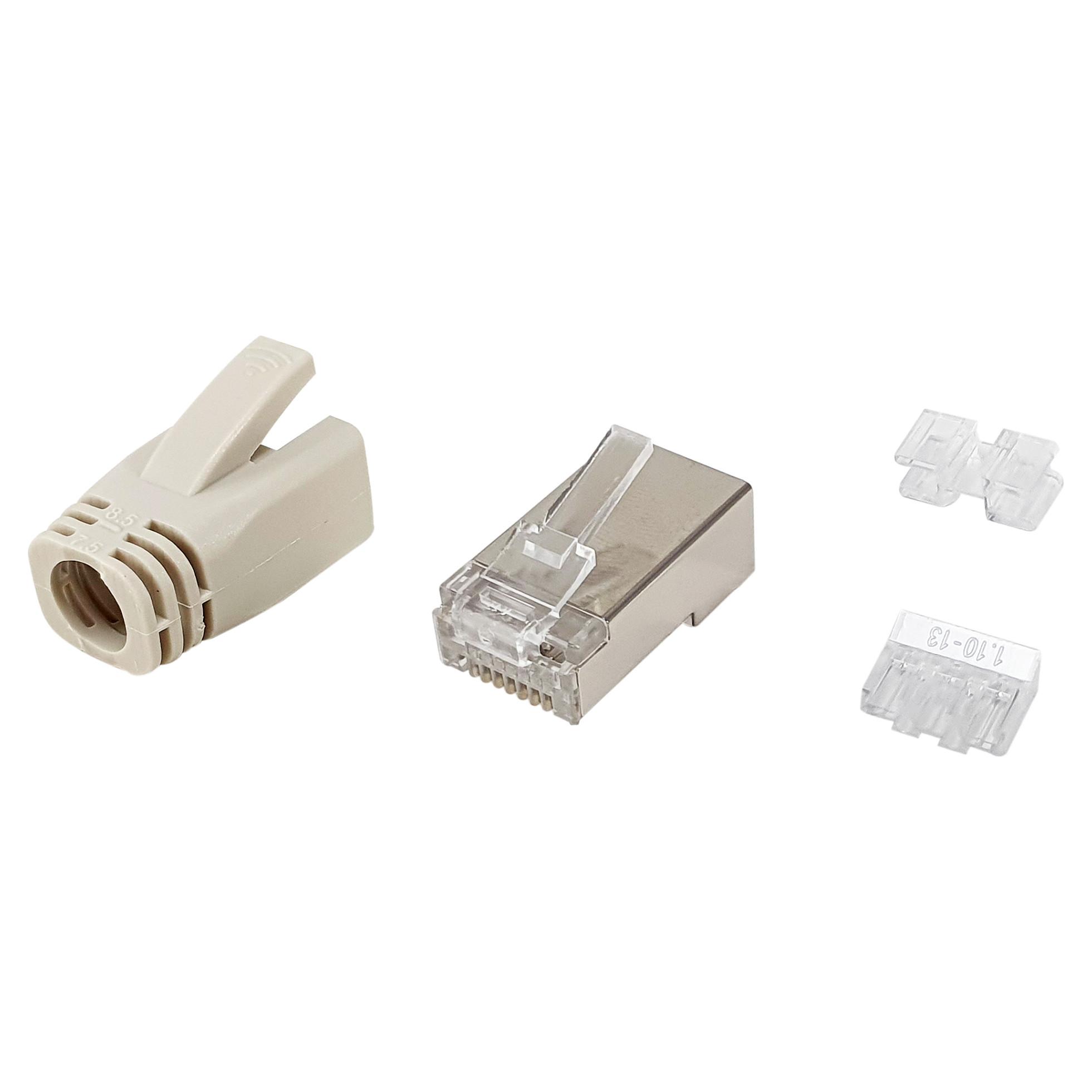 Equip Cat.6A RJ45 afskærmet stik-sæt - hanstik, lige, 100 stk.