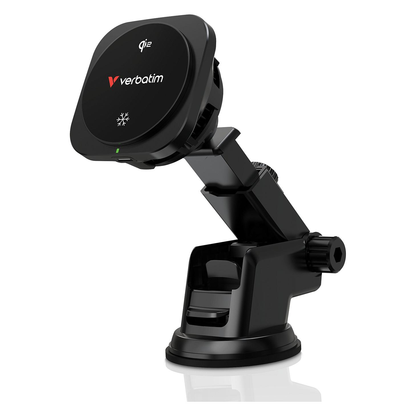 Verbatim Charge 'n' Drive - Trådløs opladerholder til bil - Qi2 - 15 Watt - Fast Charge