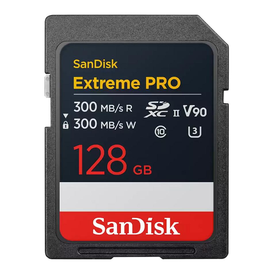 SanDisk Extreme Pro - Flashhukommelseskort - 128 GB - Video Class V90 / UHS-II U3 / Class10 - SDXC UHS-II