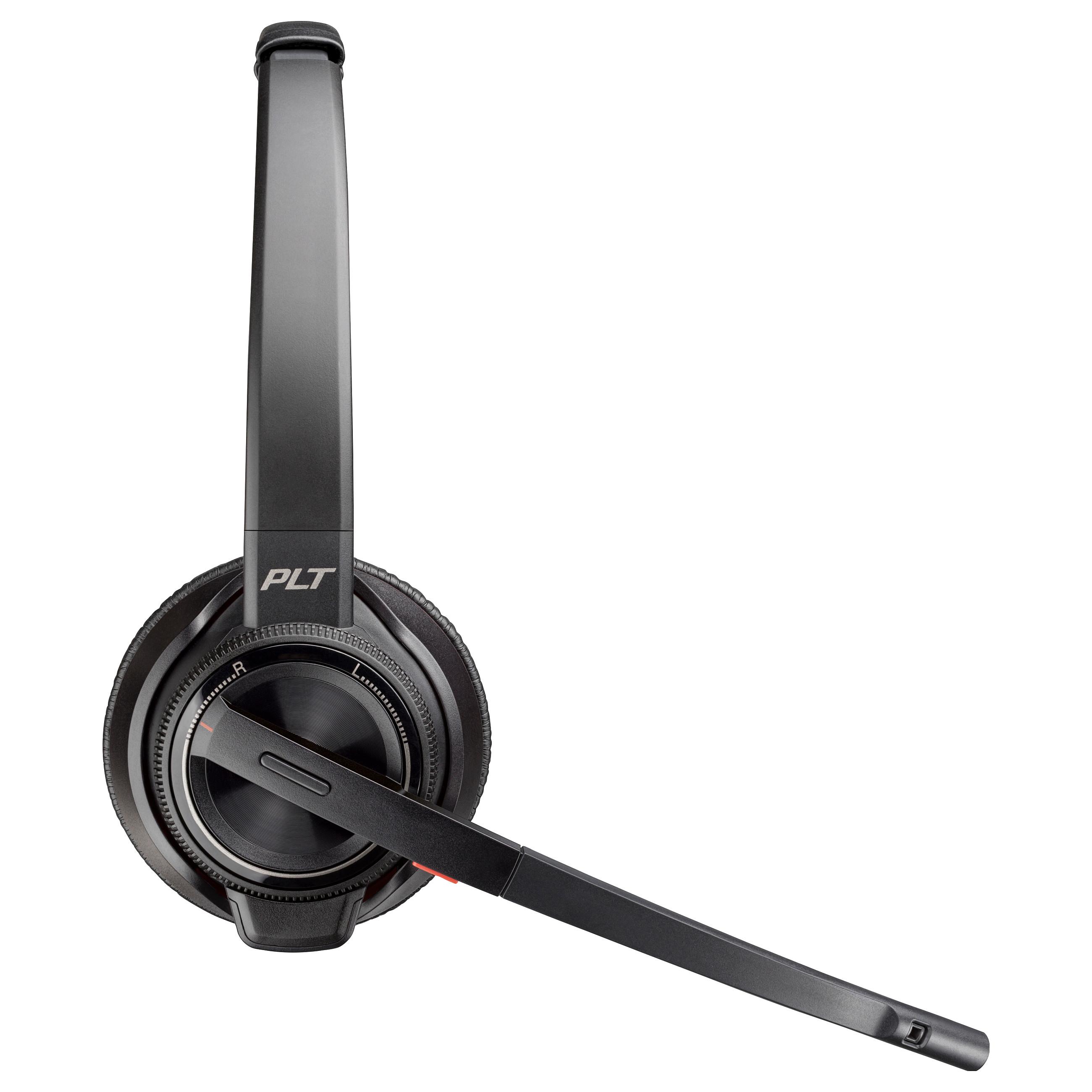Poly Savi 8220 Trådløse Høretelefoner - DECT/Bluetooth, USB-A/USB-C, 35-21000Hz, 13 Timer - Sort