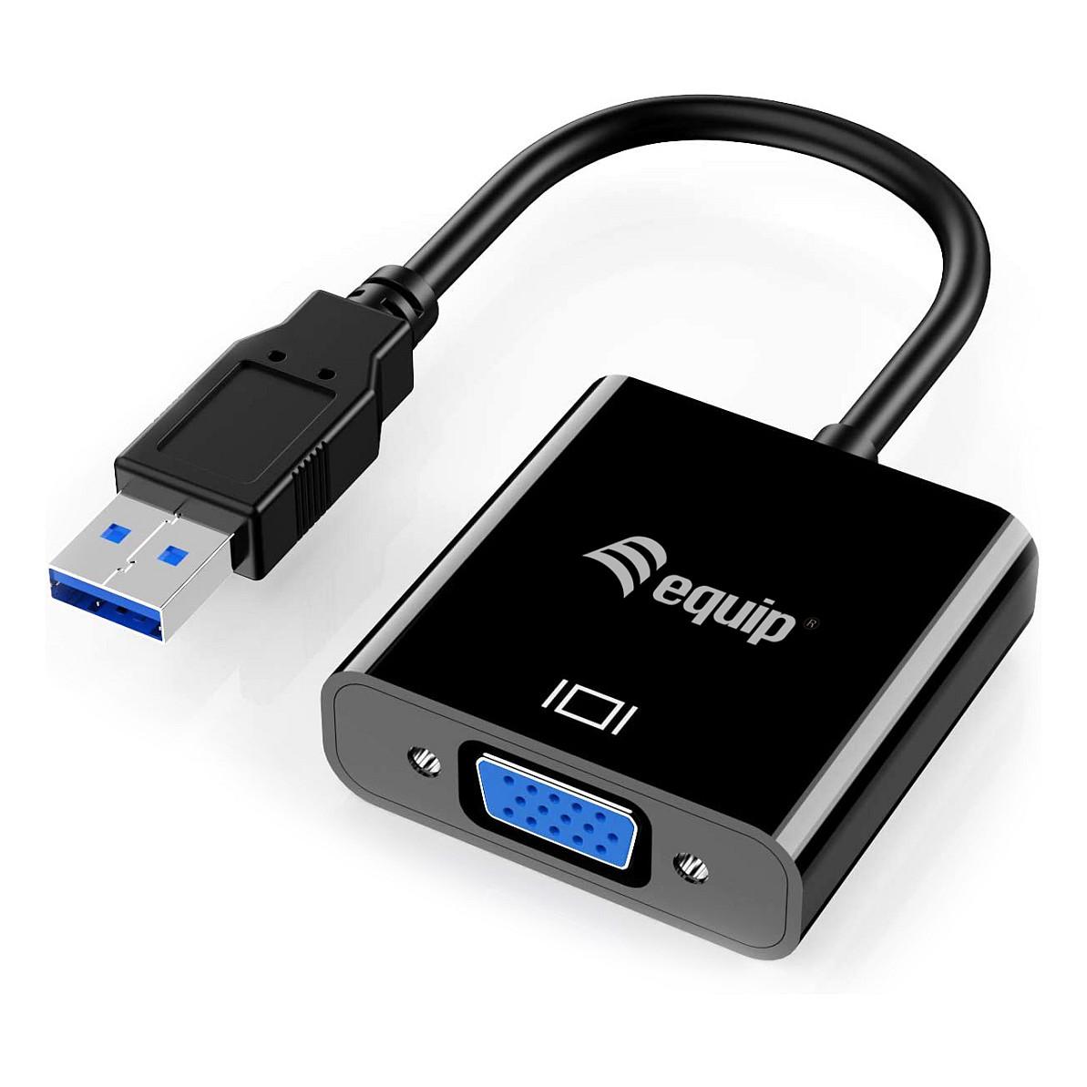 USB 3.0 til VGA-adapter Equip 133384 - sort