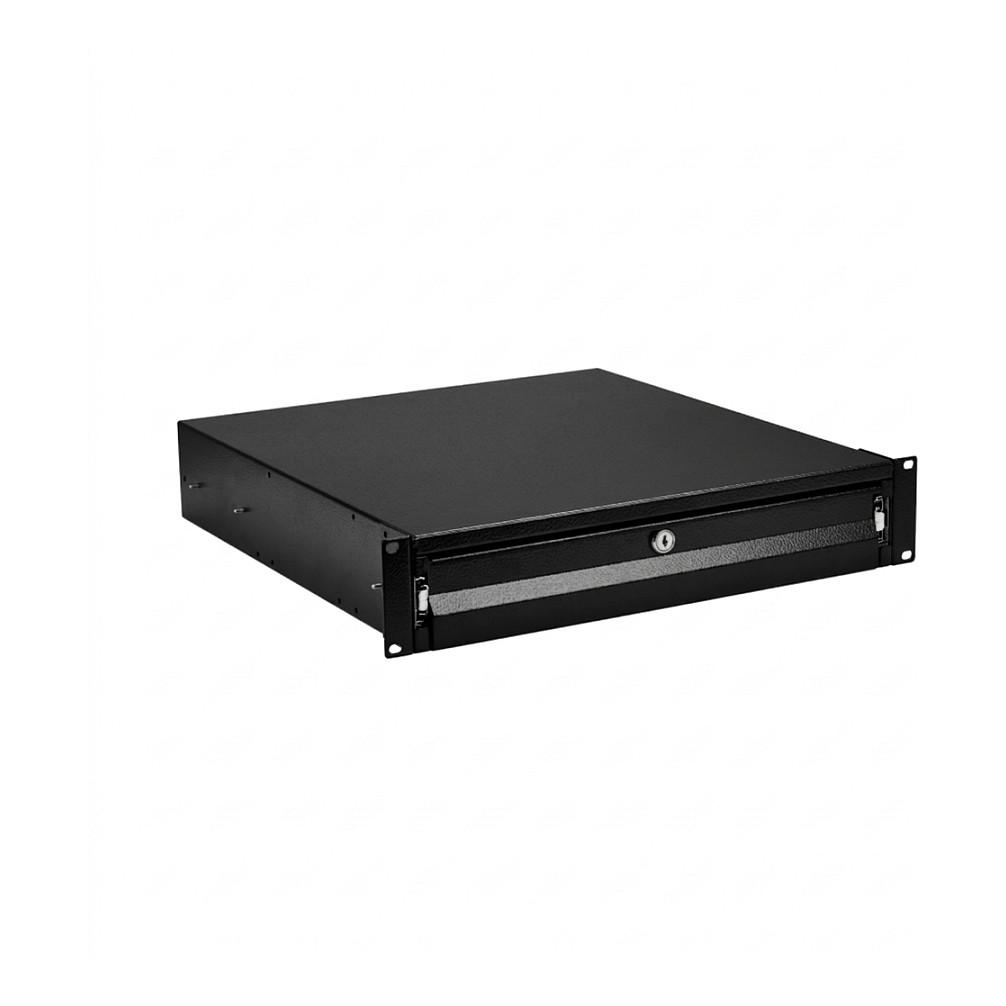 19 2U tastatur/dokumentskuffe, aflåselig, RAL9005 Meget robust 48,30 cm (19) 2U/3U skuffe med teleskopudtræk, aflåselig Brugbar indvendig overflade xx x xx mmUdtræksåbninger til venstre og højre til kabelgennemføringMateriale i stålpladeMaling RAL7035, lysegrå / RAL9005, dybsortLeveringen inkluderer 2 x nøgle (691646NTS.2)