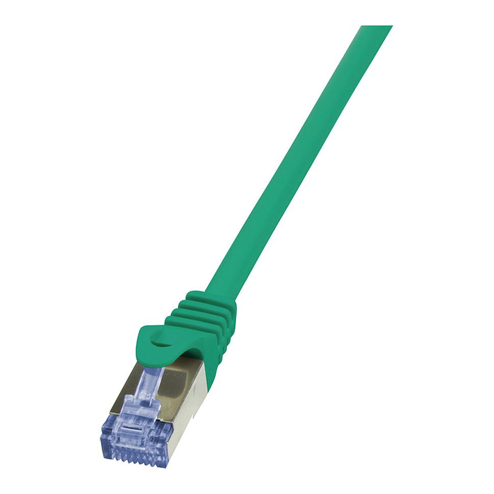 Patch cable Cat.6A 10G S/FTP, PIMF, PrimeLine, green, 1m