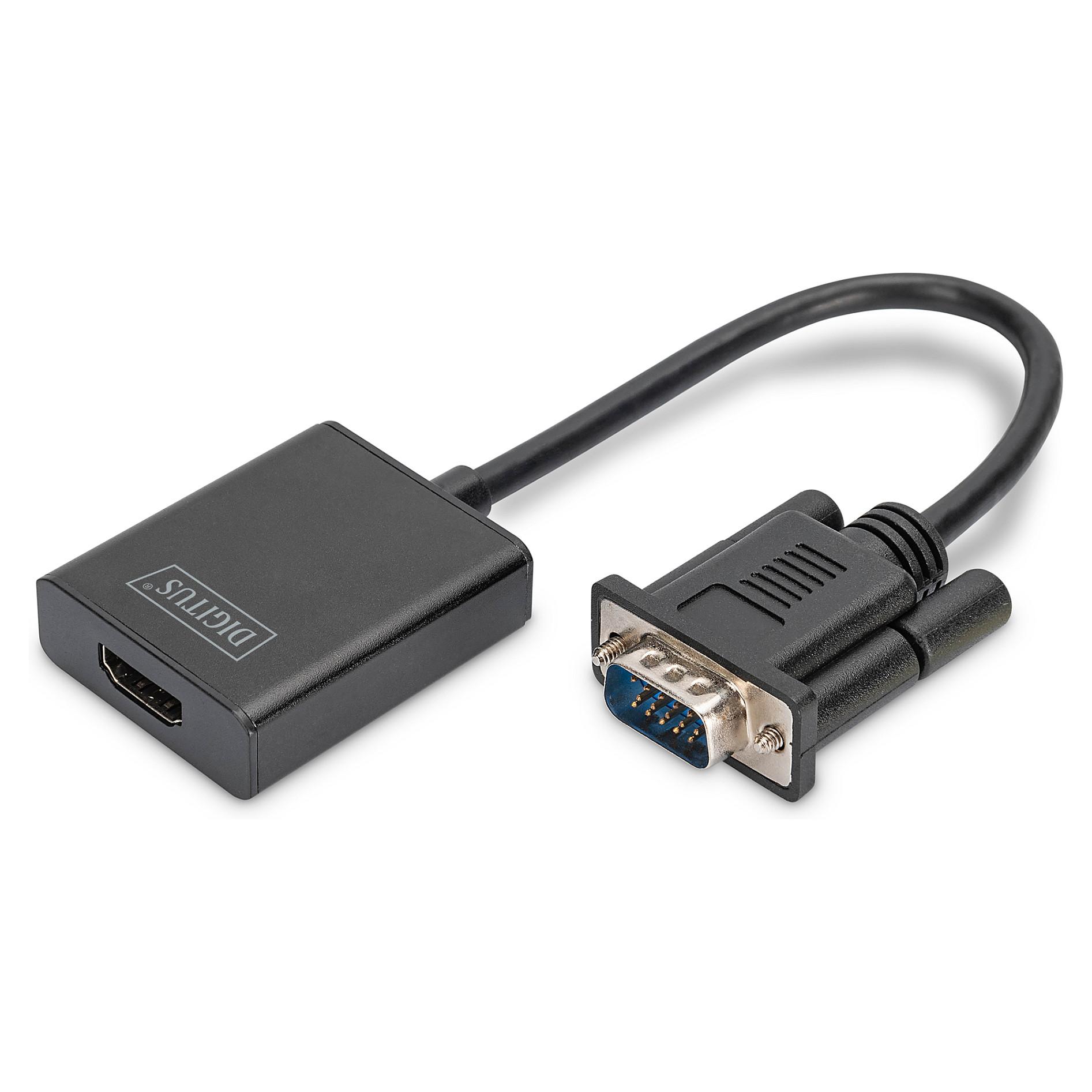 VGA til HDMI-konverter Digitus DA-70473 med lyd - sort
