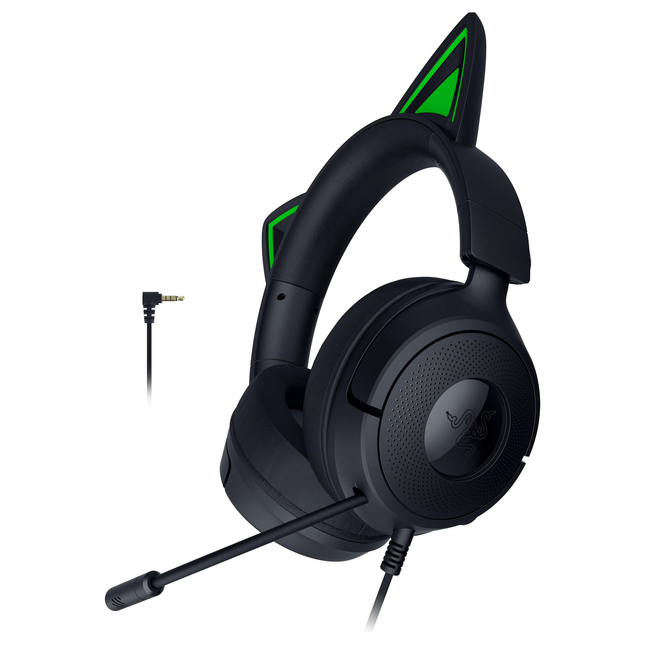 Razer Kraken Kitty V3 X - Headset - fuld størrelse - kablet - 3,5 mm jackstik - støjisolerende - sort