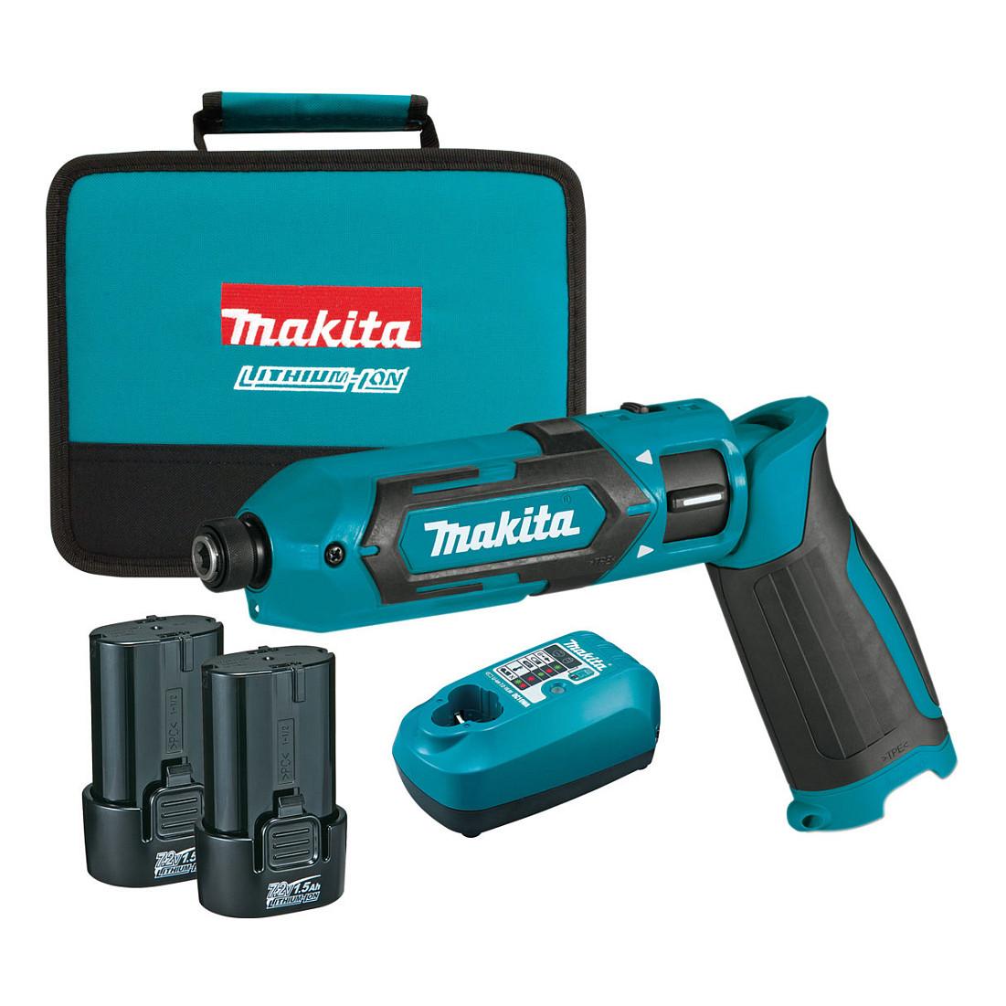 Slagskruetrækker Makita TD022DSE 7,2 V med 2 batterier, 1/4? sekskant