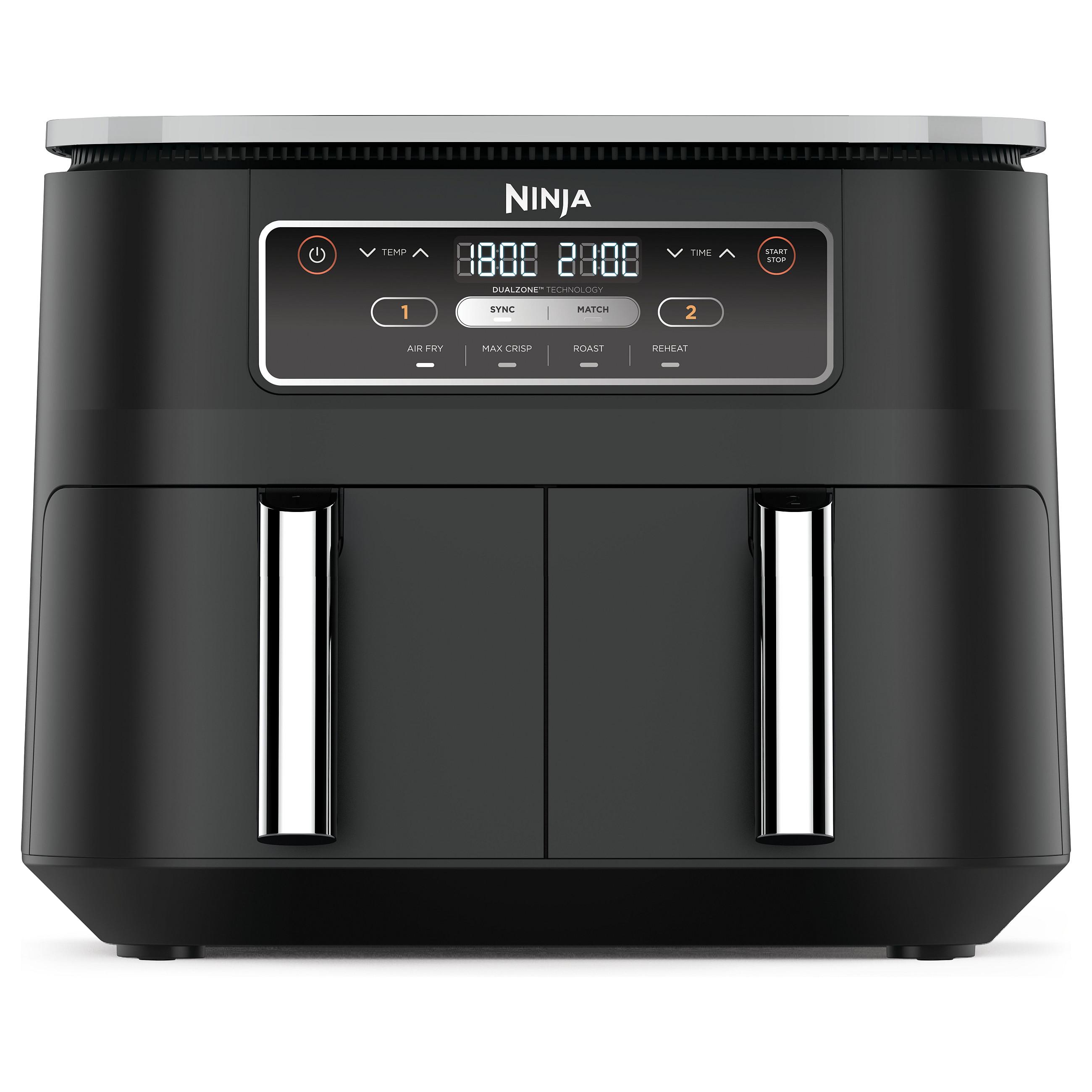 Ninja Foodi Dual Zone Airfryer - 7,6L, 2400W, 4-i-1, SYNC & MATCH funktioner - Sort