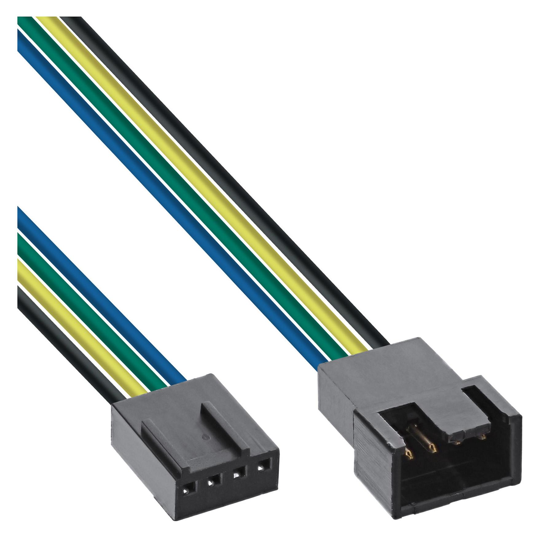 Blæserforlængerkabel InLine 4-polet Molex han/hun - 0,3 m