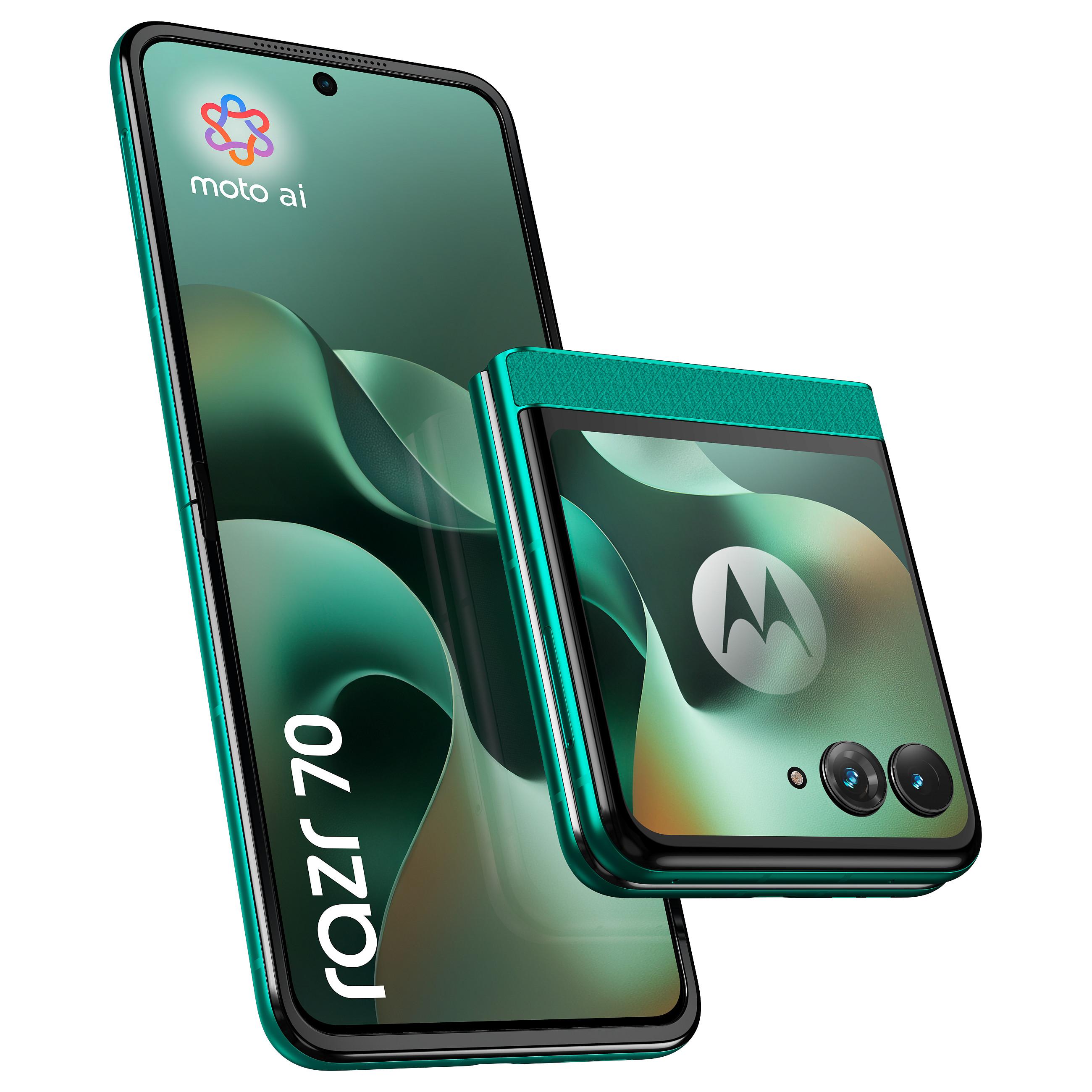 Motorola RAZR 70 - 5G smartphone - dual-SIM - RAM 8 GB / Intern hukommelse 256 GB - OLED display - 6.9 - 2640 x 1080 pixels - 3.63 - 1066 x 1056 pixels - (120 Hz) - 2x bagkameraer 50 MP, 50 MP - front camera 32 MP - pantone sportsgrøn