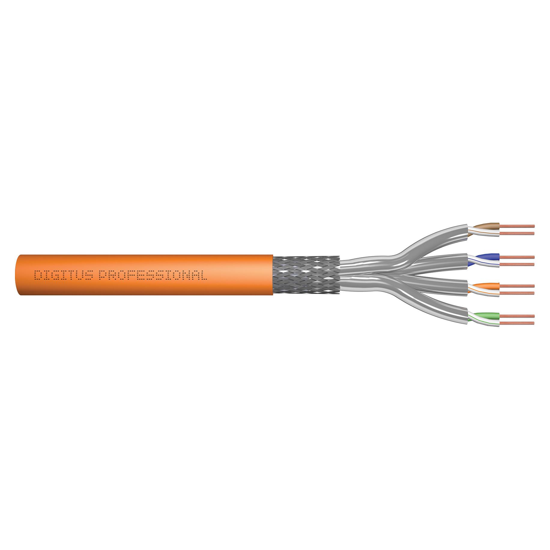 DIGITUS Professional - Bulkkabel - 100 m - SFTP, PiMF - CAT 7 - orange, RAL 2000