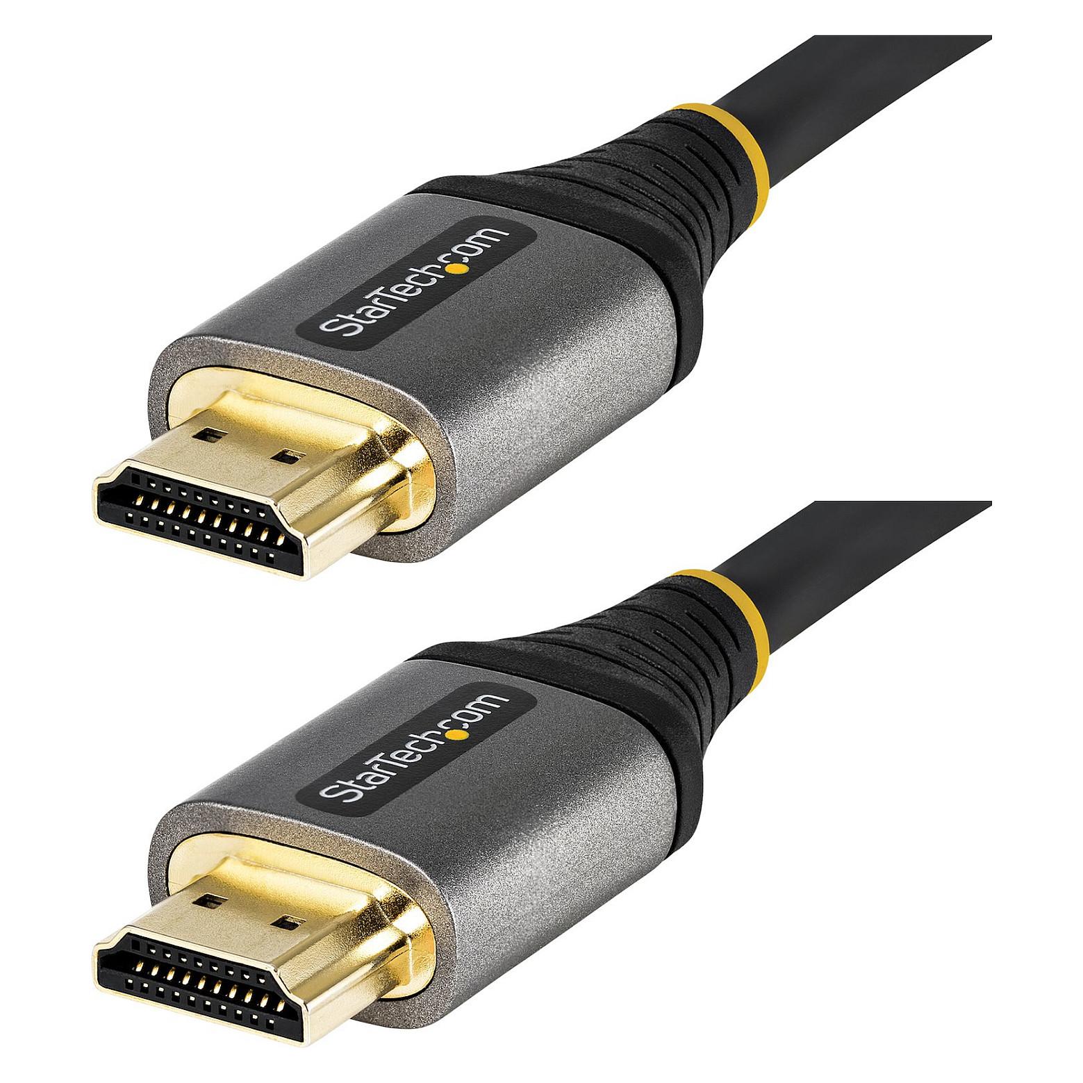 Startech 16ft (5m) HDMI 2.1 Cable, Certified Ultra High Speed HDMI Cable 48Gbps, 8K 60Hz/4K 120Hz HDR10+ eARC, Ultra HD 8K HDMI Cable/Cord w/TPE Jacket, For UHD Monitor/TV/Display - Dolby Vision/Atmos, DTS-HD (HDMM21V5M) - Ultra High Speed - HDMI-kabel med Ethernet - HDMI han til HDMI han - 5 m - afskærmet - grå, sort - passivt, 4K120 Hz support, 8K60 Hz (7680 x 4320) support - for P/N: 4PORT-8K-HDMI-SWITCH