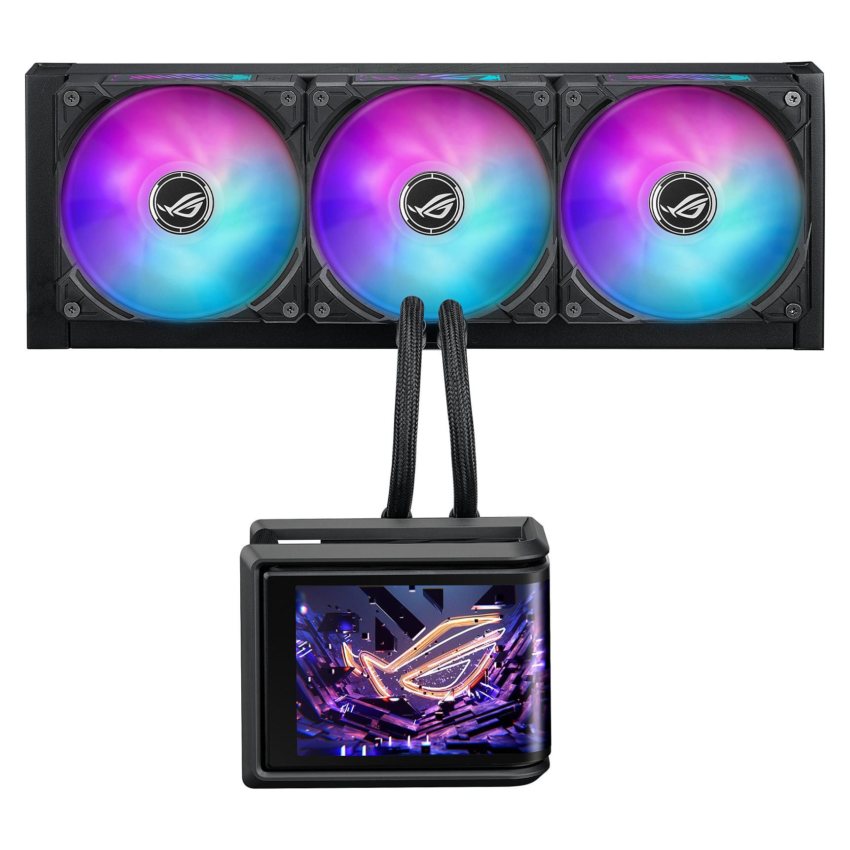 ASUS ROG Ryuo IV SLC 360 ARGB AIO væskekøler til processor med 3 x 120 mm blæsere - Sort