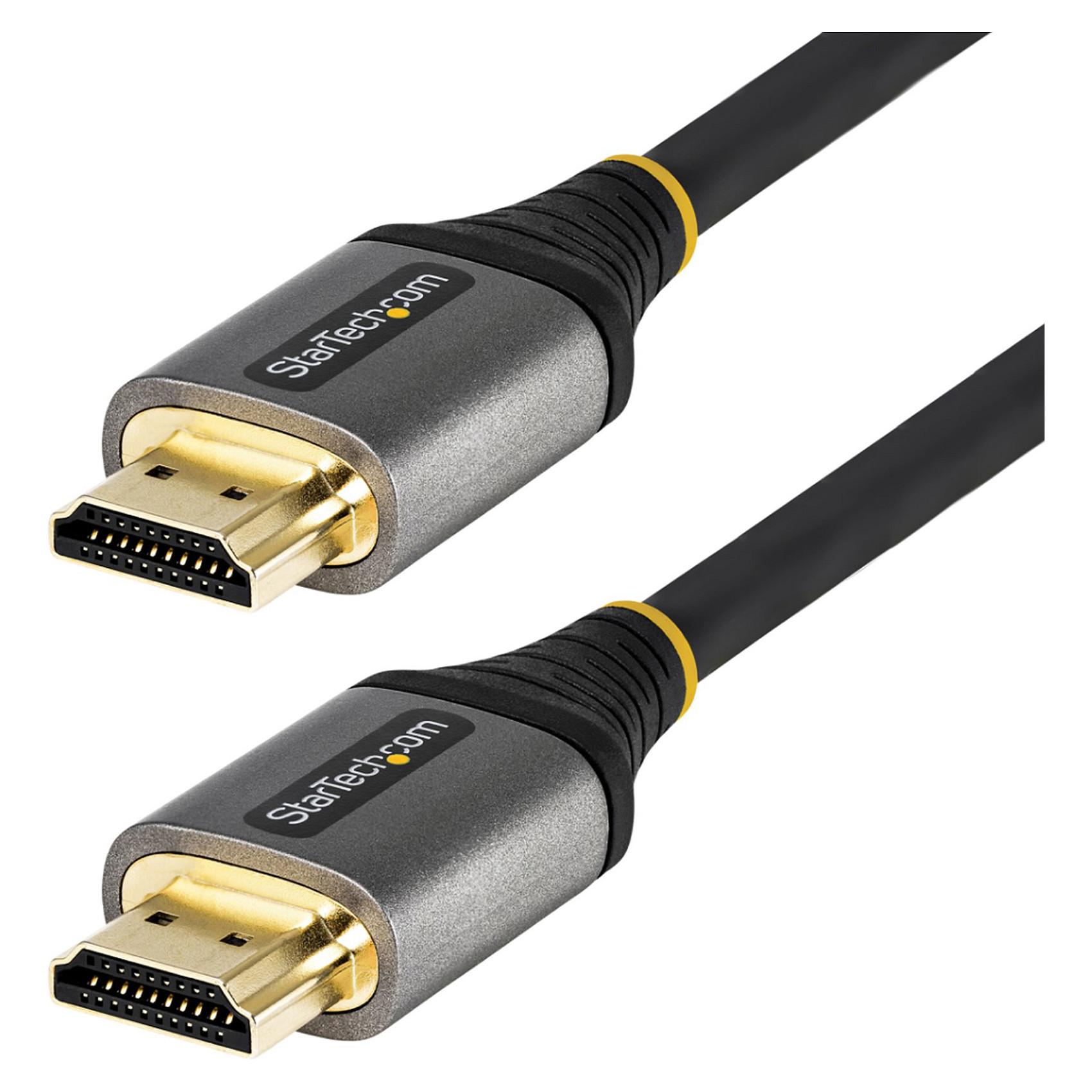Startech 6ft (2m) HDMI 2.1 Cable, Certified Ultra High Speed HDMI Cable 48Gbps, 8K 60Hz/4K 120Hz HDR10+ eARC, Ultra HD 8K HDMI Cable / Cord w/TPE Jacket, For UHD Monitor/TV/Display - Dolby Vision/Atmos, DTS-HD (HDMM21V2M) - Ultra High Speed - HDMI-kabel med Ethernet - HDMI han til HDMI han - 2 m - dobbelt afskærmet - grå, sort - passivt, 4K120 Hz support, 8K60 Hz support - for P/N: 4PORT-8K-HDMI-SWITCH
