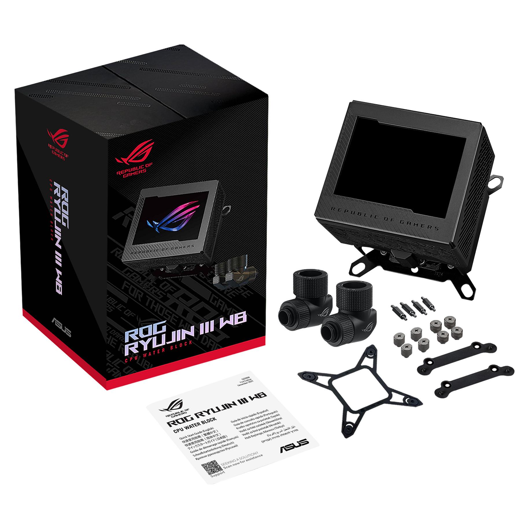 ASUS ROG RYUJIN III WB - CPU-vandblokering til flydende kølesystem - (for: LGA1700, LGA1200, LGA115x Socket, AM4, AM5) - kobber-koldplade