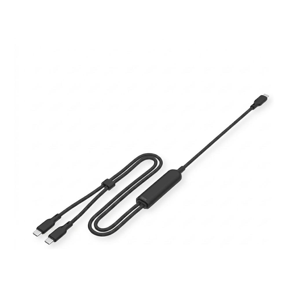 USB-C split-ladekabel VALUE C til 2 x C 100 W - sort, 1,8 m
