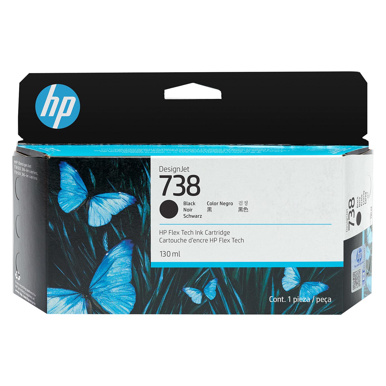 HP 738 - 130 ml - sort - original - DesignJet - blækpatron - for DesignJet T950, XT950