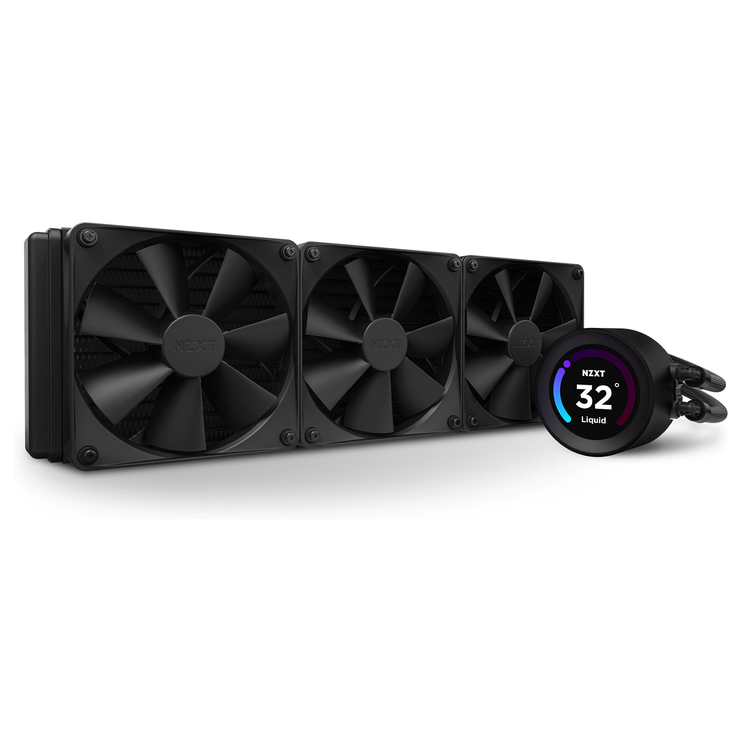 NZXT Kraken Elite 360 - Processors flydende kølesystem - med LCD-display - (for: LGA115x Socket, LGA1200, LGA1700, AM4, AM5) - kobber - 120 mm - mat sort