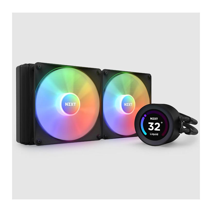 NZXT Kraken Elite 280 RGB - Processors flydende kølesystem - med LCD-display - (for: LGA115x Socket, LGA1200, LGA1700, AM4, AM5, sTRX4, TR4) - kobber - 140 mm - mat sort