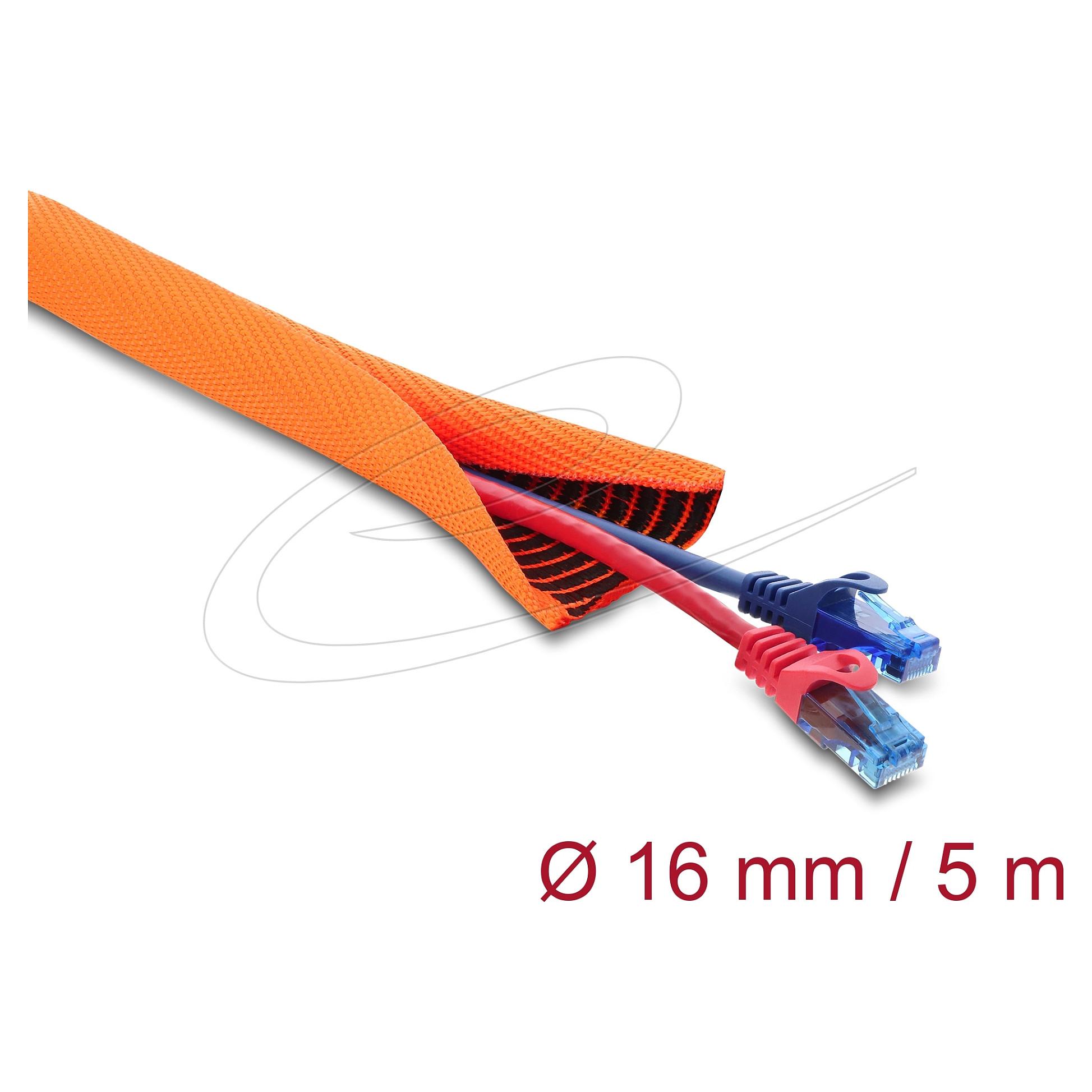 Kabelbeskyttelsesslange DeLOCK 19027 16 mm 5 m - orange