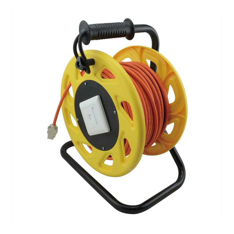 Netværkskabel på tromle ROLINE 21.15.0007 Cat6a 60 m - orange