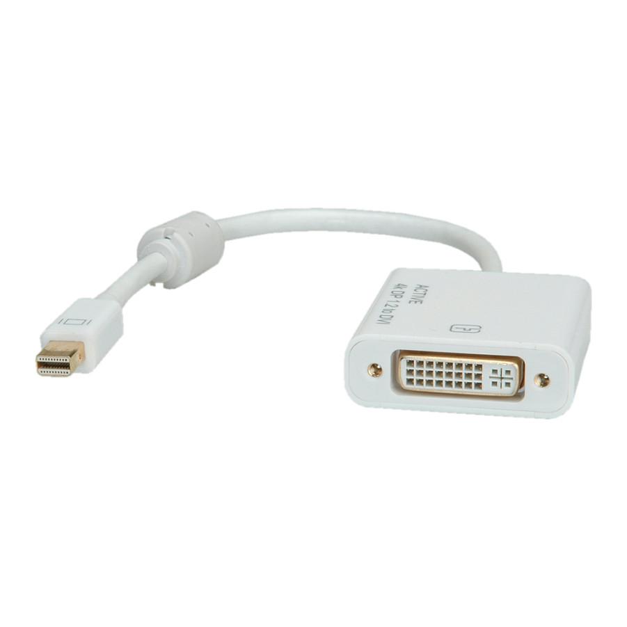 Kabeladapter ROLINE Mini DisplayPort til DVI-D 0,1 m - hvid