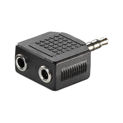 Lydadapter VALUE 3,5 mm 1 x han til 2 x hun - sort