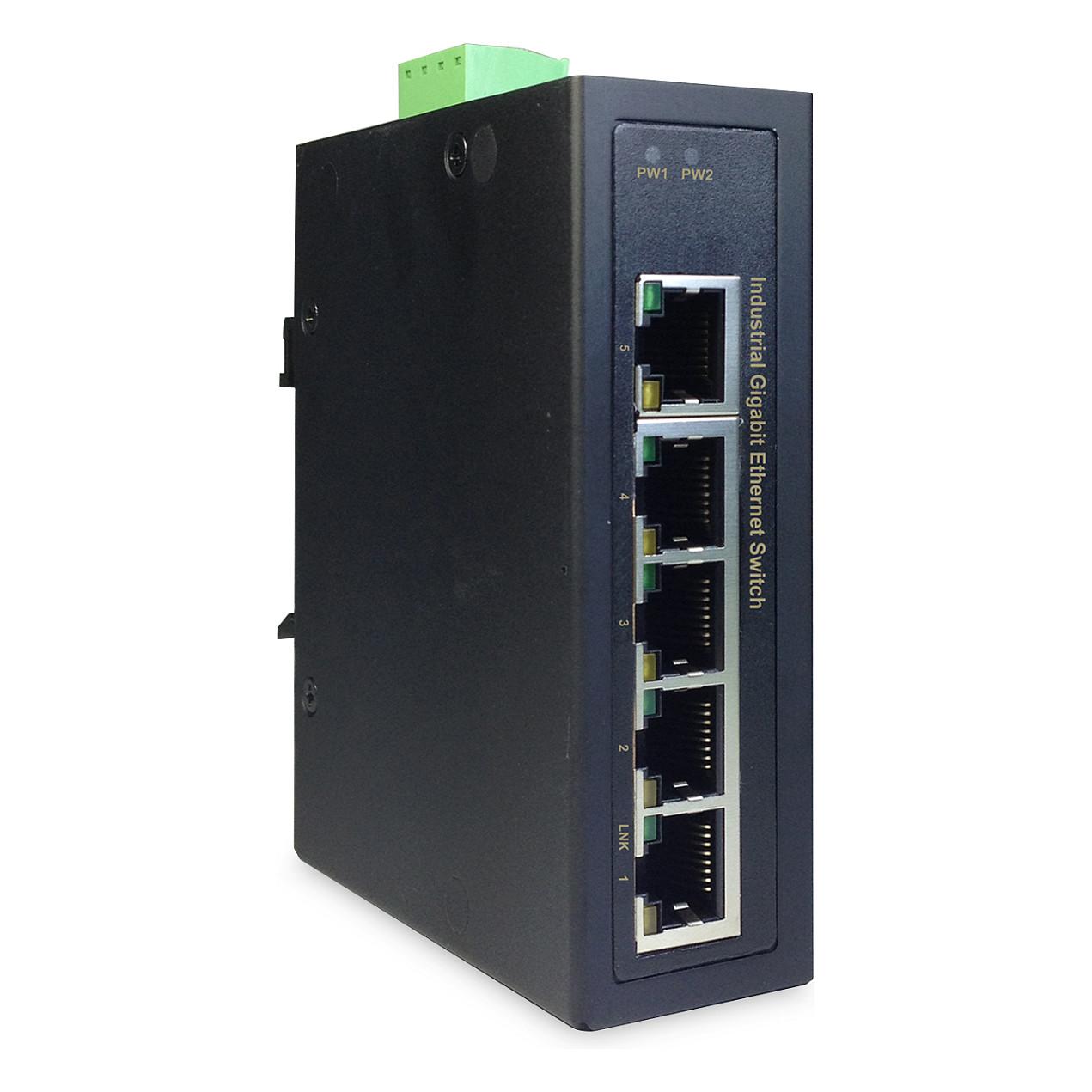 DIGITUS DN-651107 industriel 5-port Gigabit Ethernet switch, unmanaged, sort