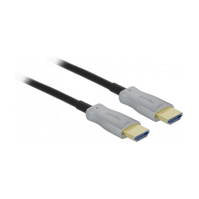 Delock - HDMI-kabel - HDMI han til HDMI han - 50 m - fiberoptik - sort - 4K support, Active Optical Cable (AOC)
