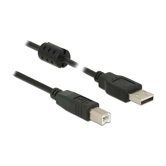 USB 2.0-kabel DeLOCK USB-A til USB-B - 3 m, sort