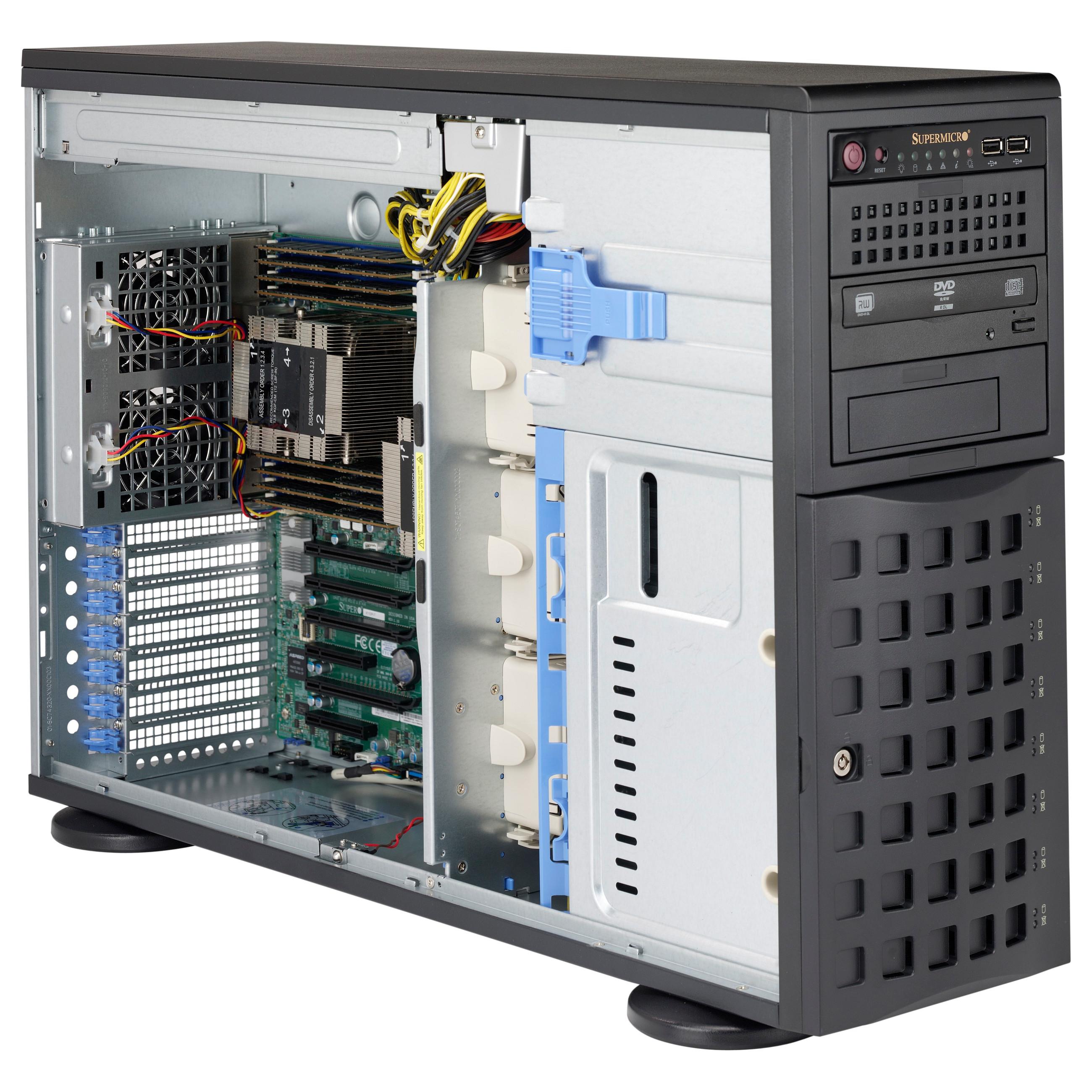 Supermicro SC745 BAC-R1K23B-SQ Tårn Udvidet ATX 1200Watt Strømforsyning Sort