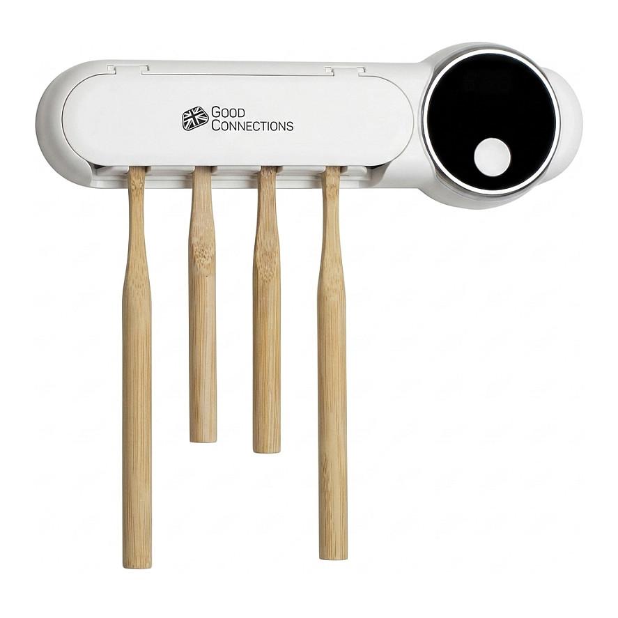 UV-C-tandbørste-desinfektionsstation, til fire elektriske/manuelle tandbørster, gode tilslutninger (UVC-0003)